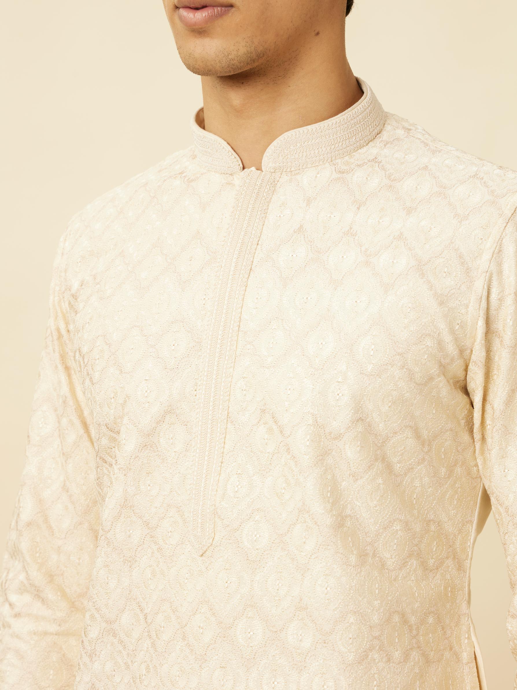 Twamev Men Opulent Cream Kurta Set