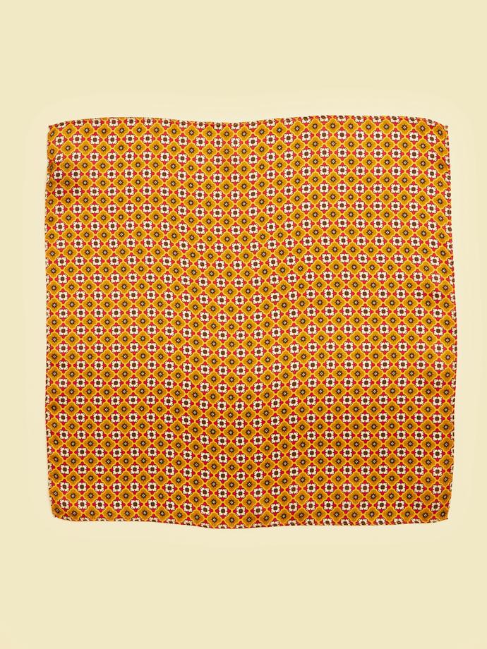 Twamev Men Yellow Satin Pocket Square