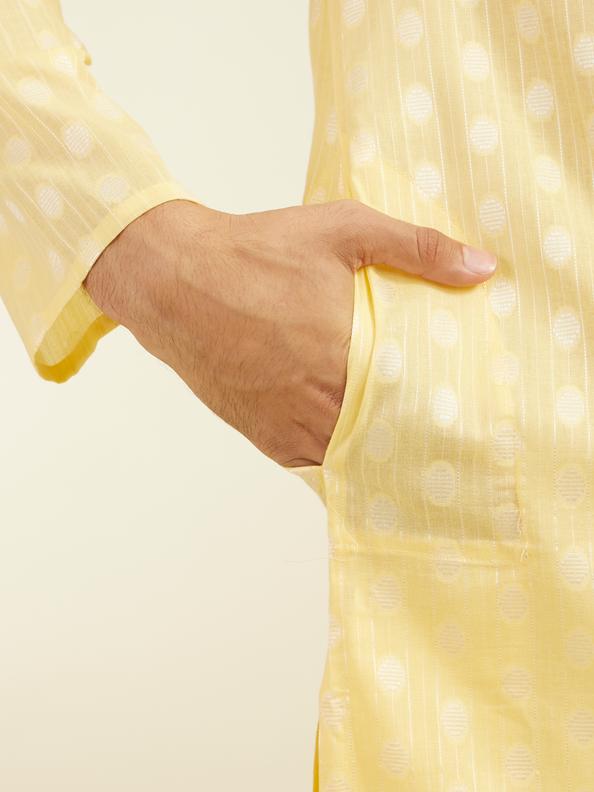 Diwas Men Sunlit Yellow Cotton Kurta