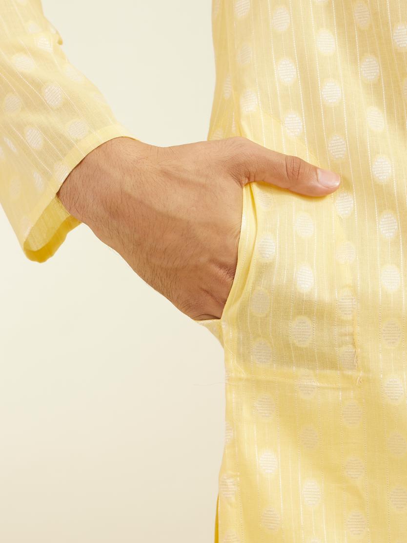 Diwas Men Sunlit Yellow Cotton Kurta