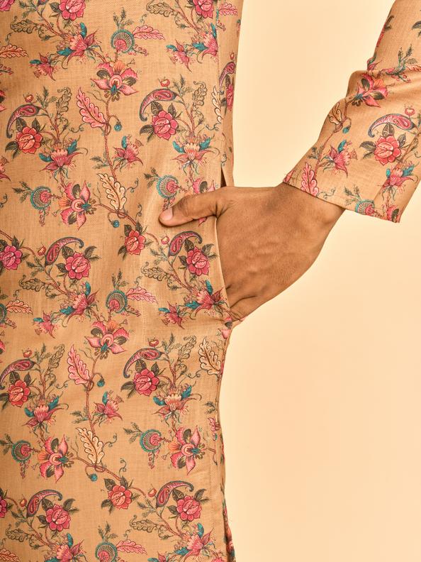 Diwas Men Mehndi Green Majestic Kurta