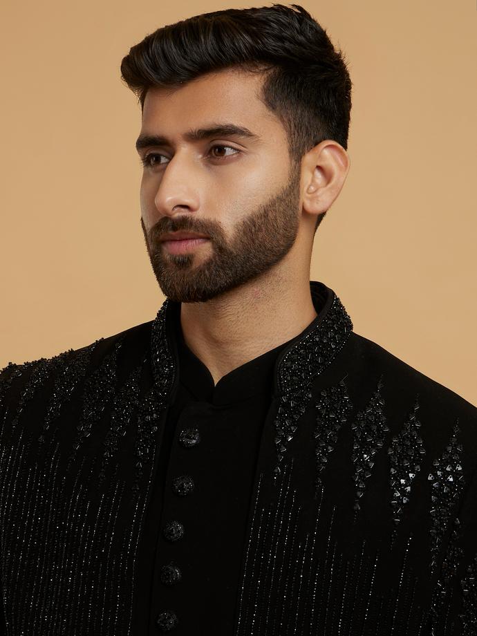 Twamev Men Black Majesty Indo Western