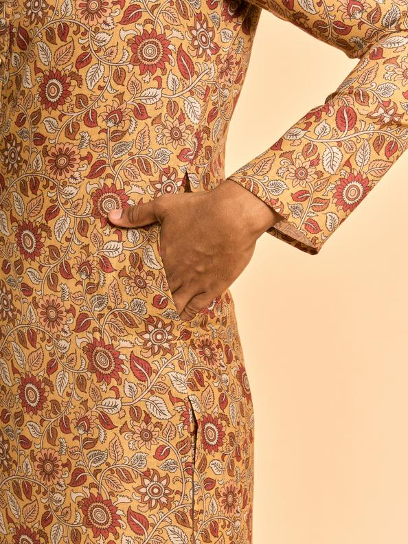 Diwas Men Mustard Mystique Kurta