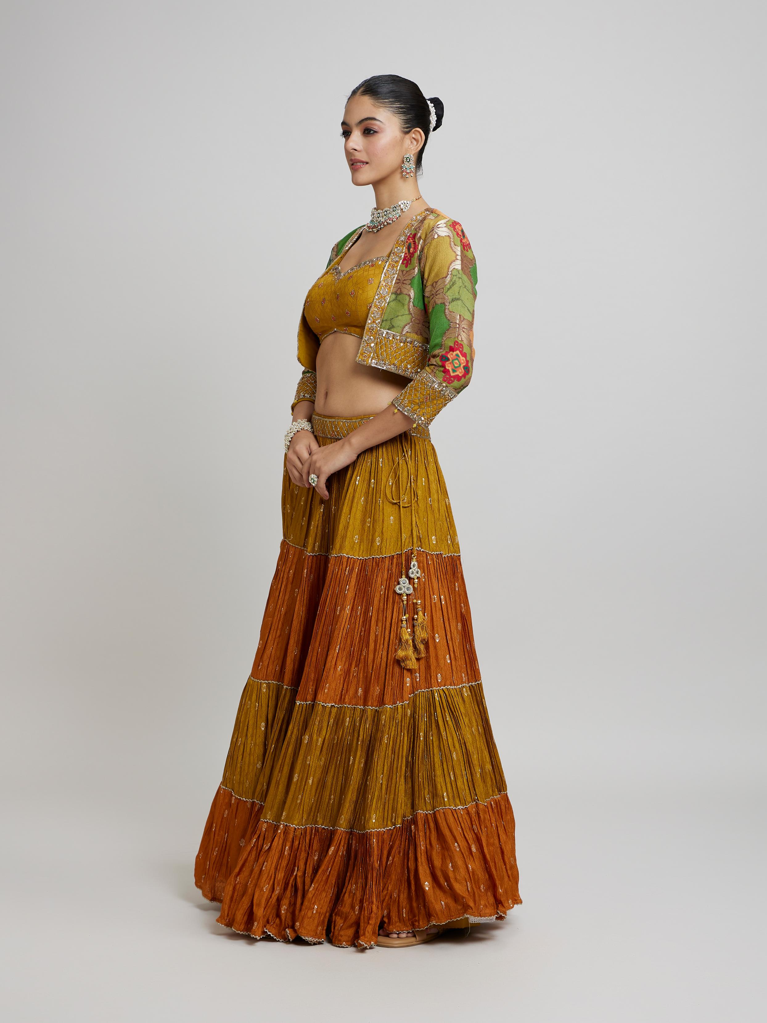 Twamev Women Emerald elegance Lehenga