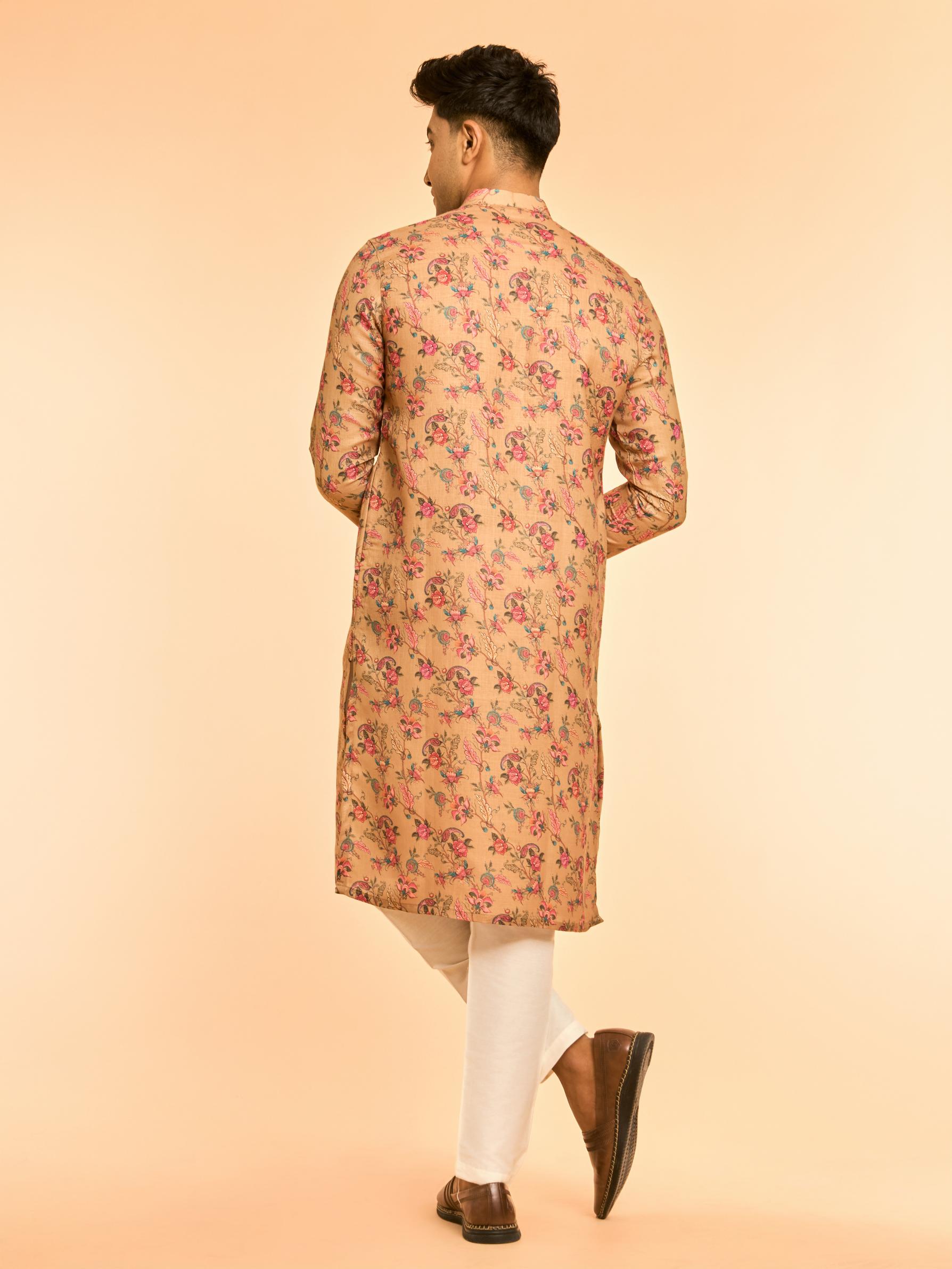 Diwas Men Mehndi Green Majestic Kurta