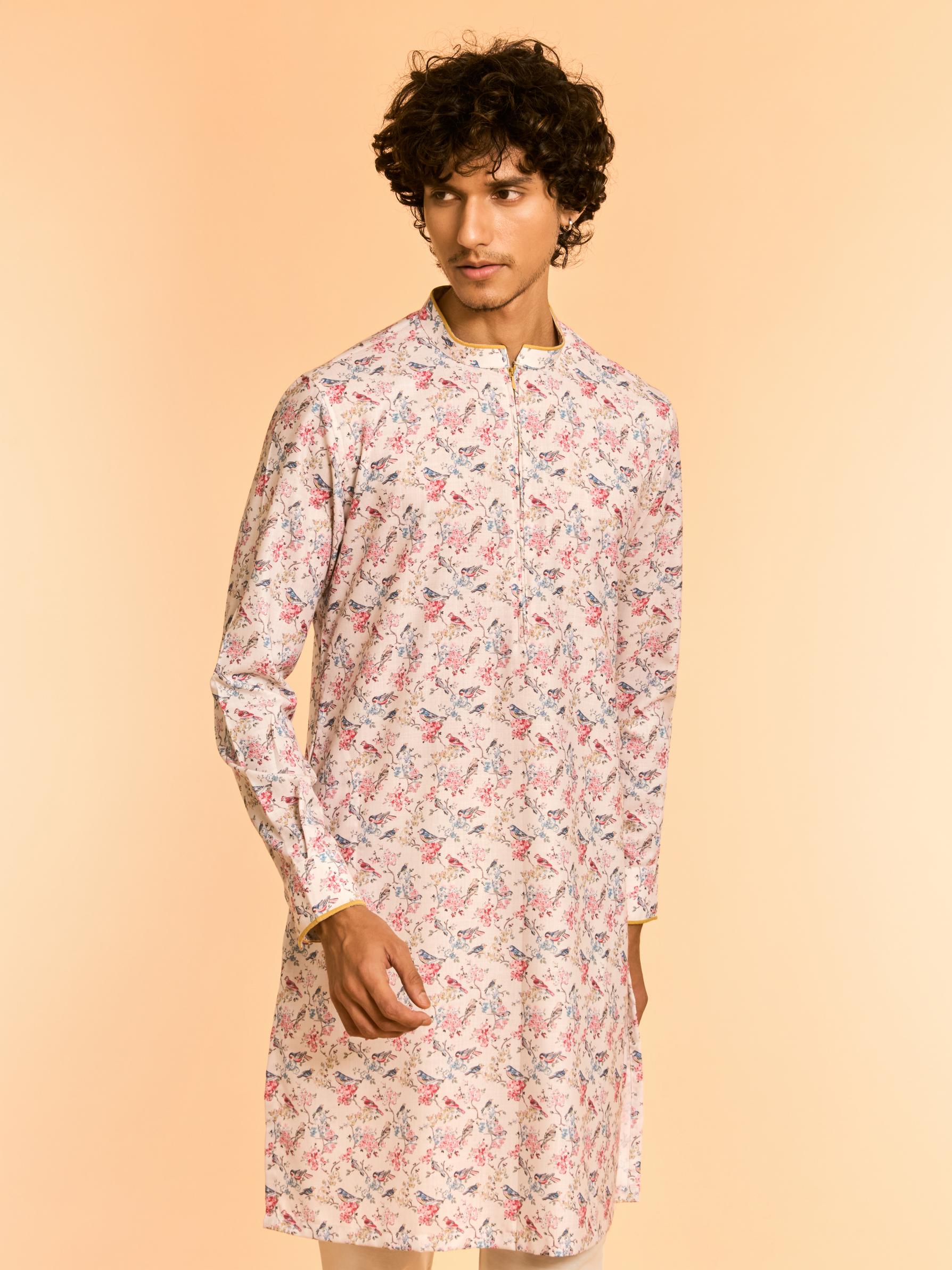 Diwas Men Elegant Warm White Kurta