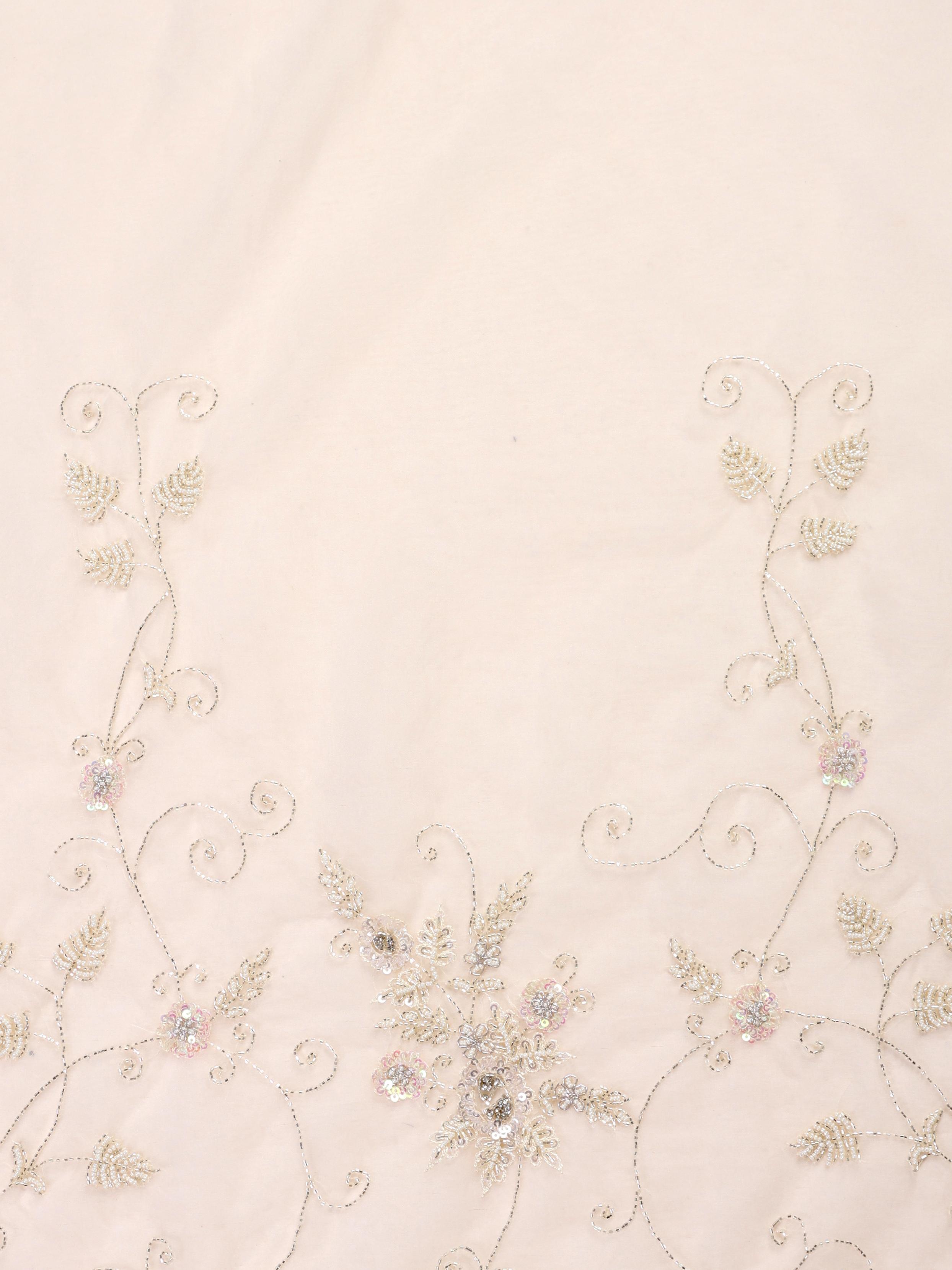 Twamev Women Vision in Cream Organza Saree