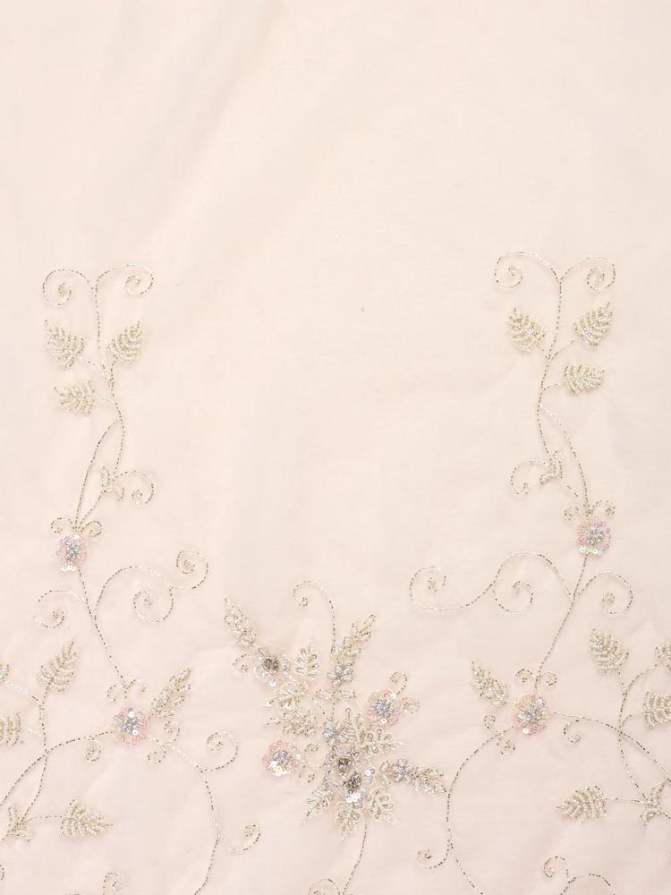 Twamev Women Vision in Cream Organza Saree