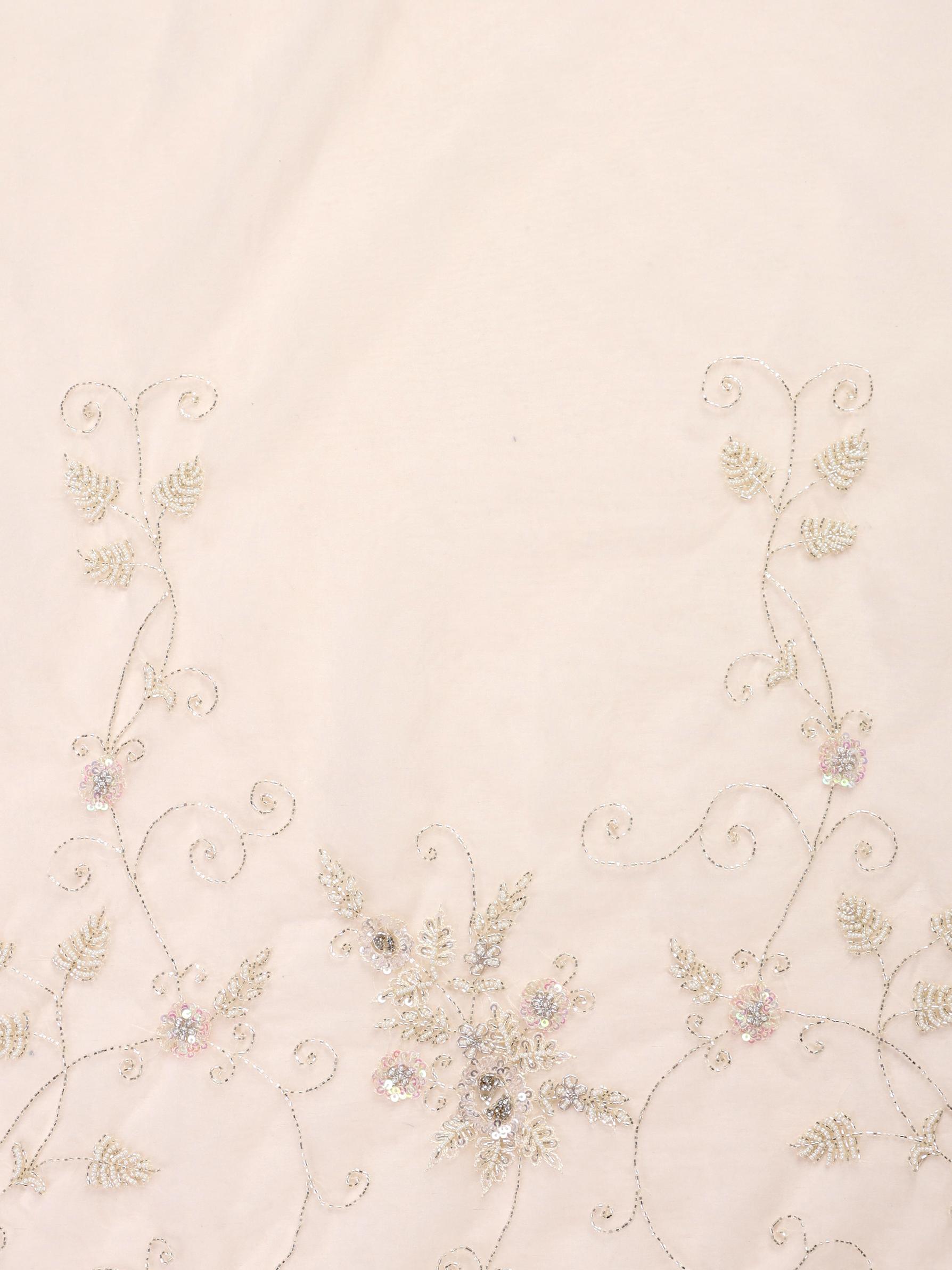 Twamev Women Vision in Cream Organza Saree