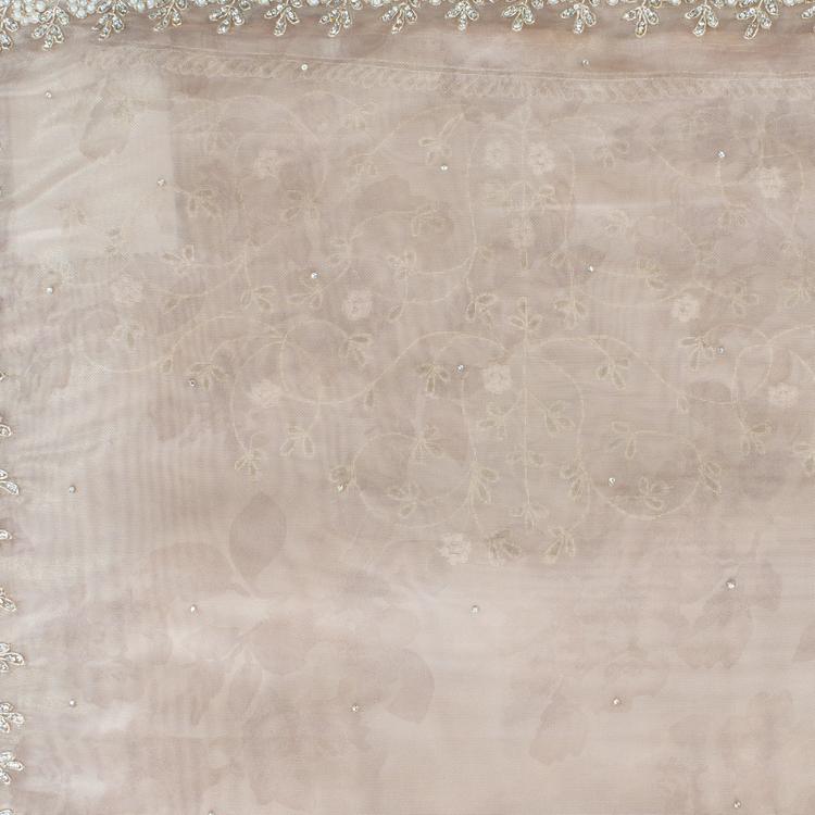 Twamev Women Peach Elegance Organza Saree