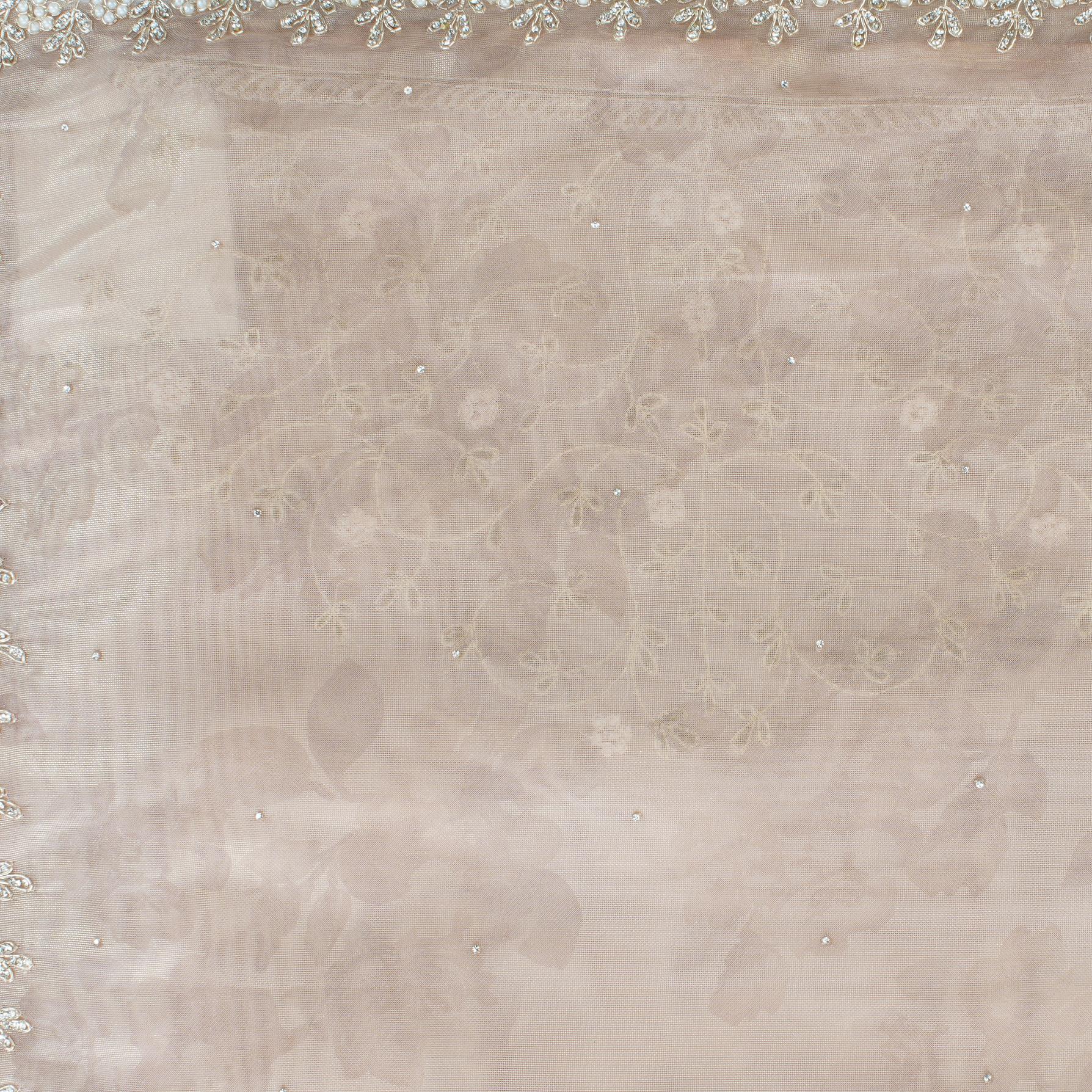 Twamev Women Peach Elegance Organza Saree