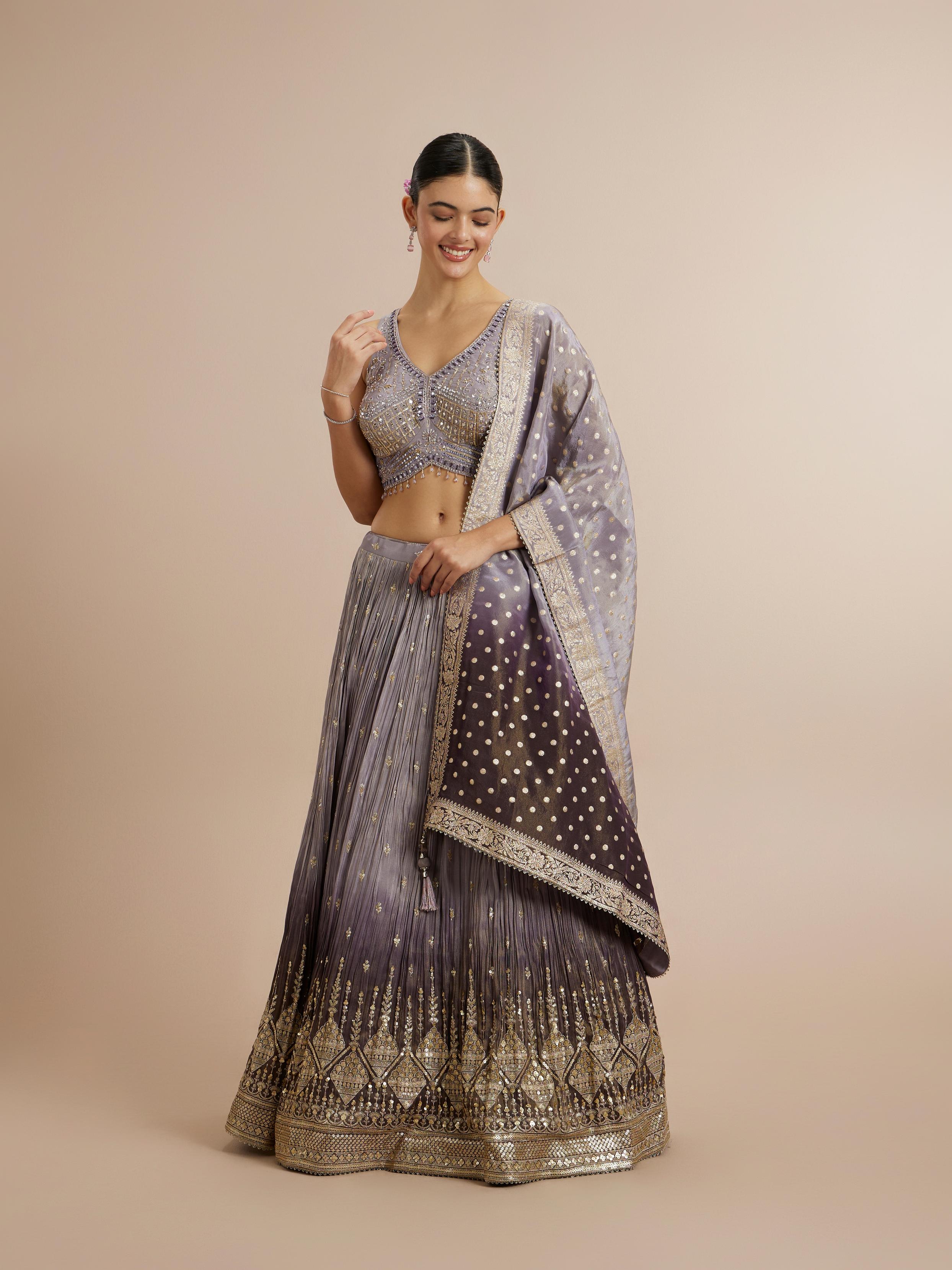 Twamev Women Purple Elegance Lehenga