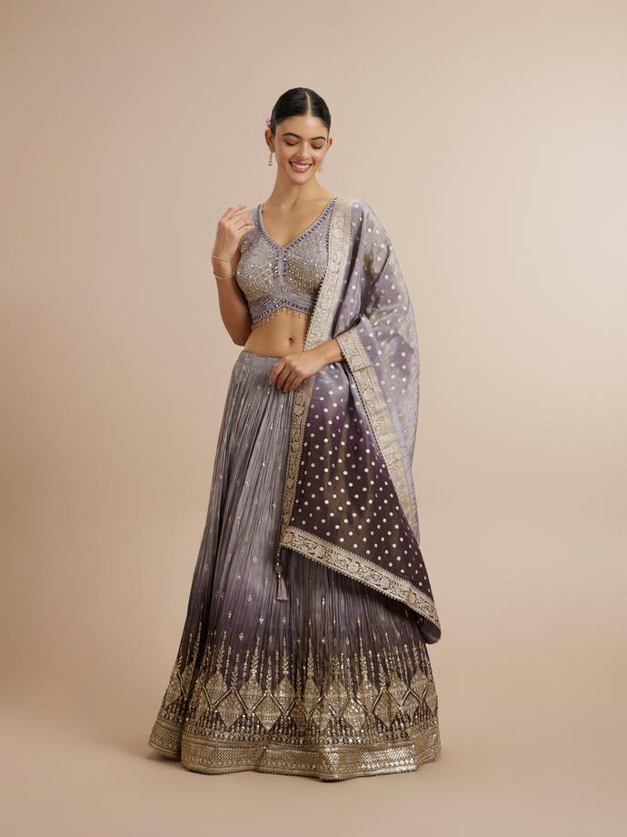 Twamev Women Purple Elegance Lehenga