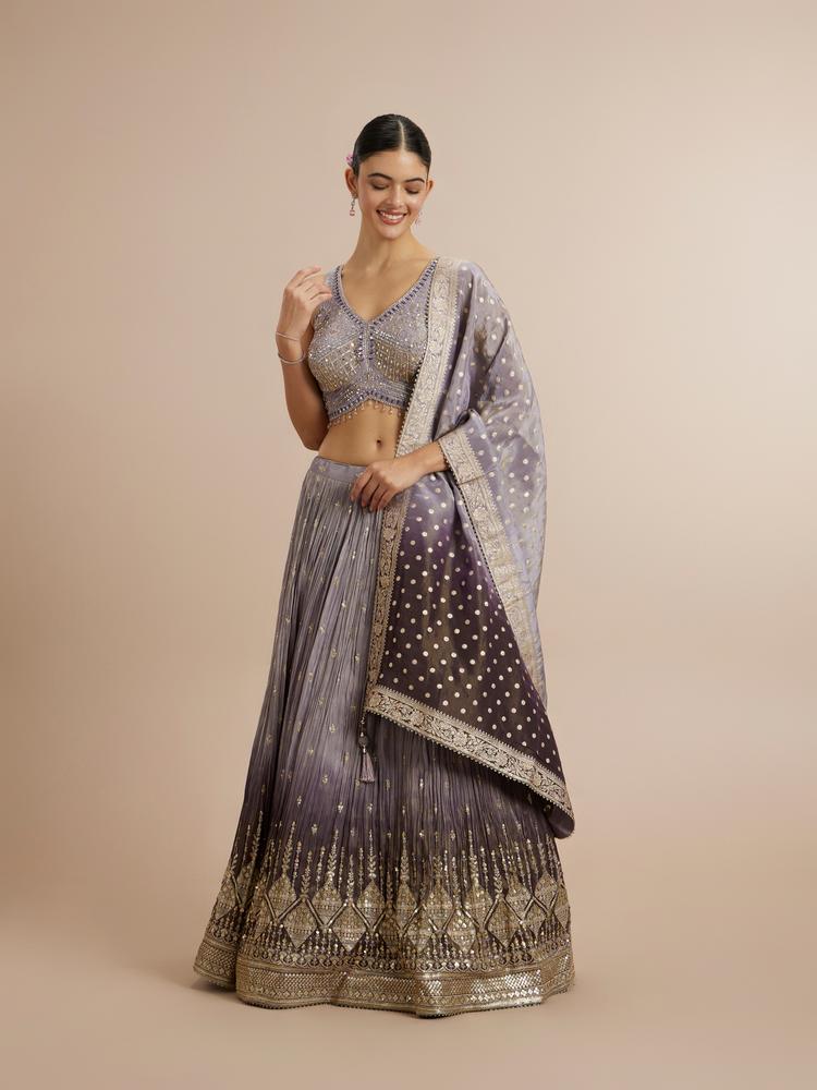 Twamev Women Purple Elegance Lehenga