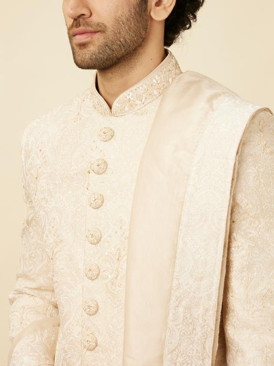 Twamev Men Classic Beige Sherwani