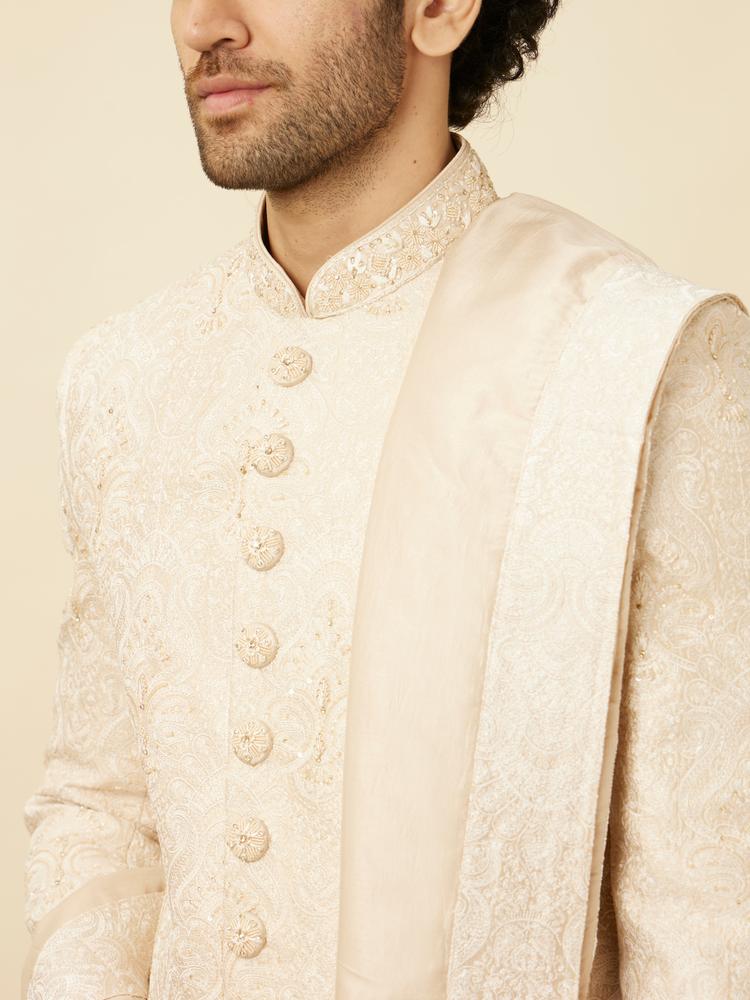 Twamev Men Classic Beige Sherwani