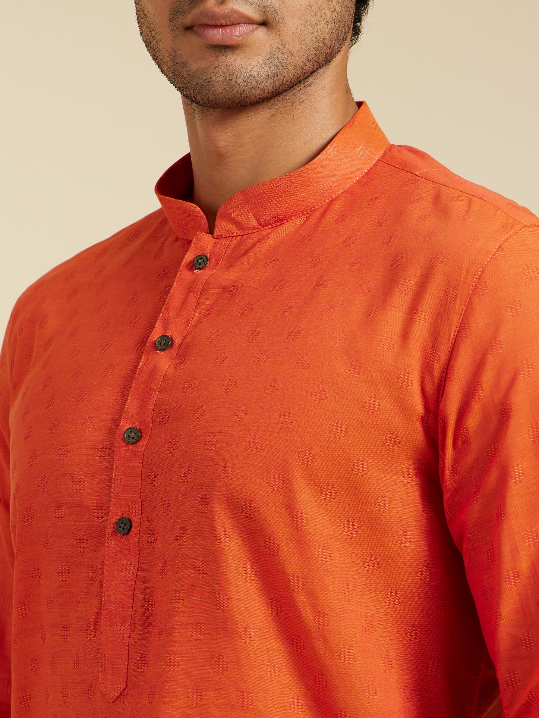 Diwas Men Vibrant Orange Kurta Collection
