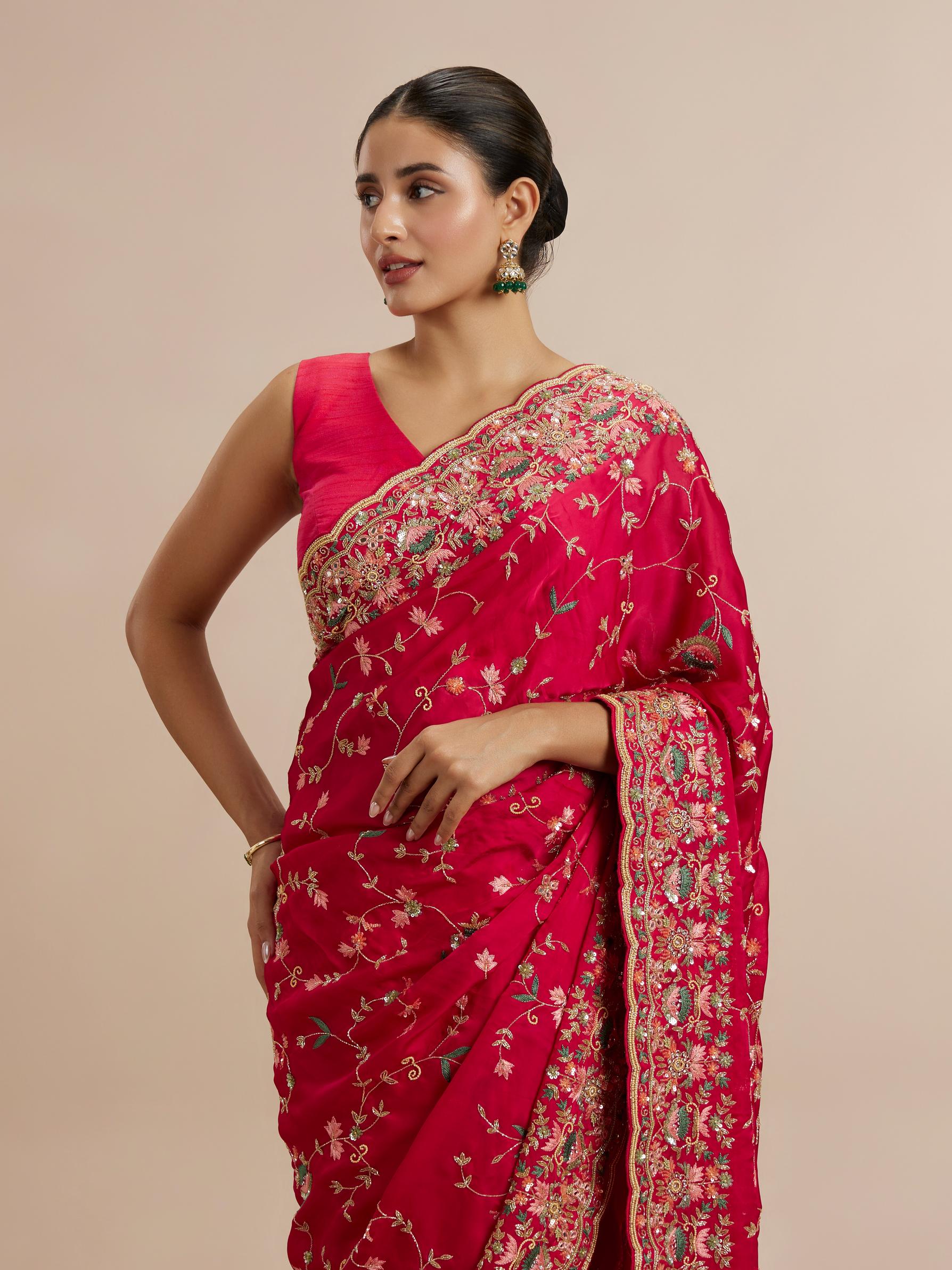 Twamev Women Ravishing Pink Muse Saree