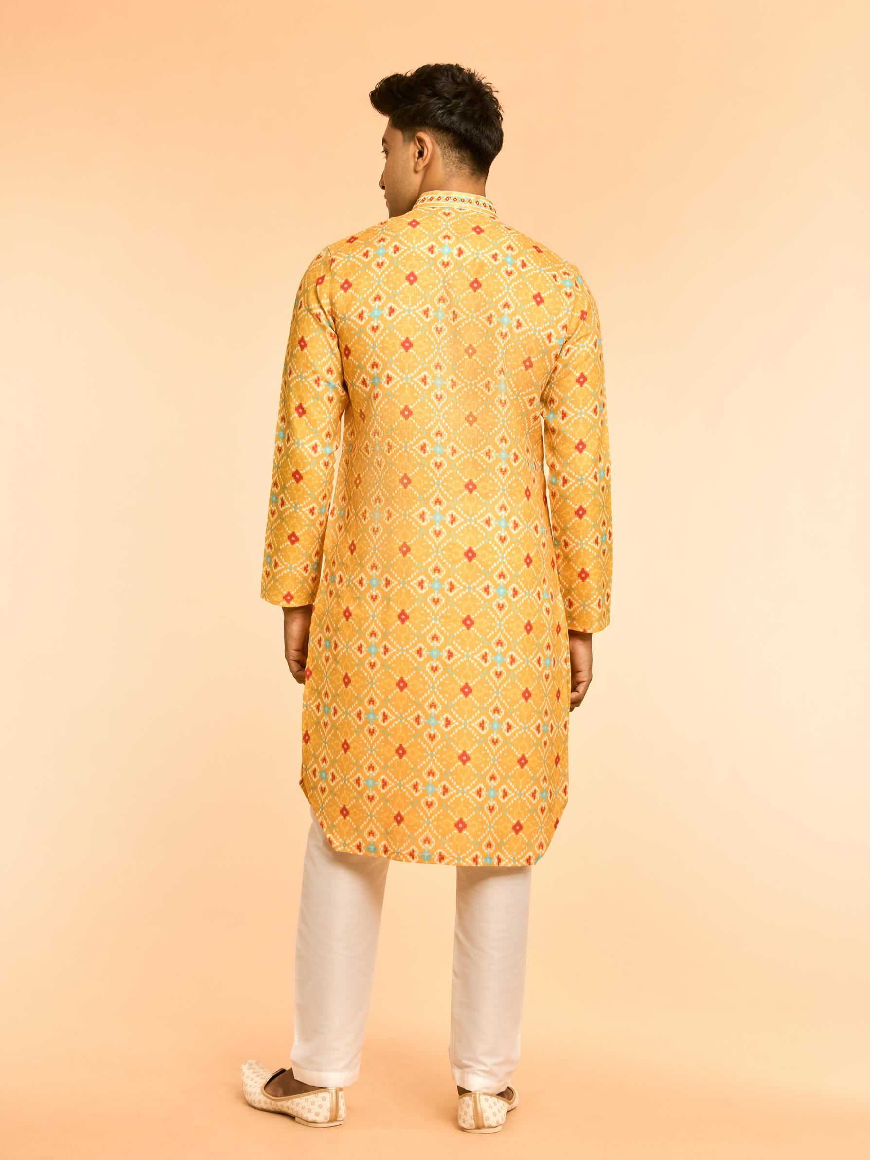 Diwas Men Mustard Majestic Kurta