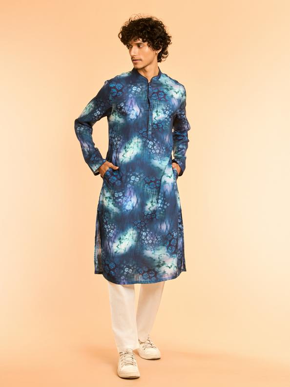 Diwas Men Teal Blue Festive Kurta