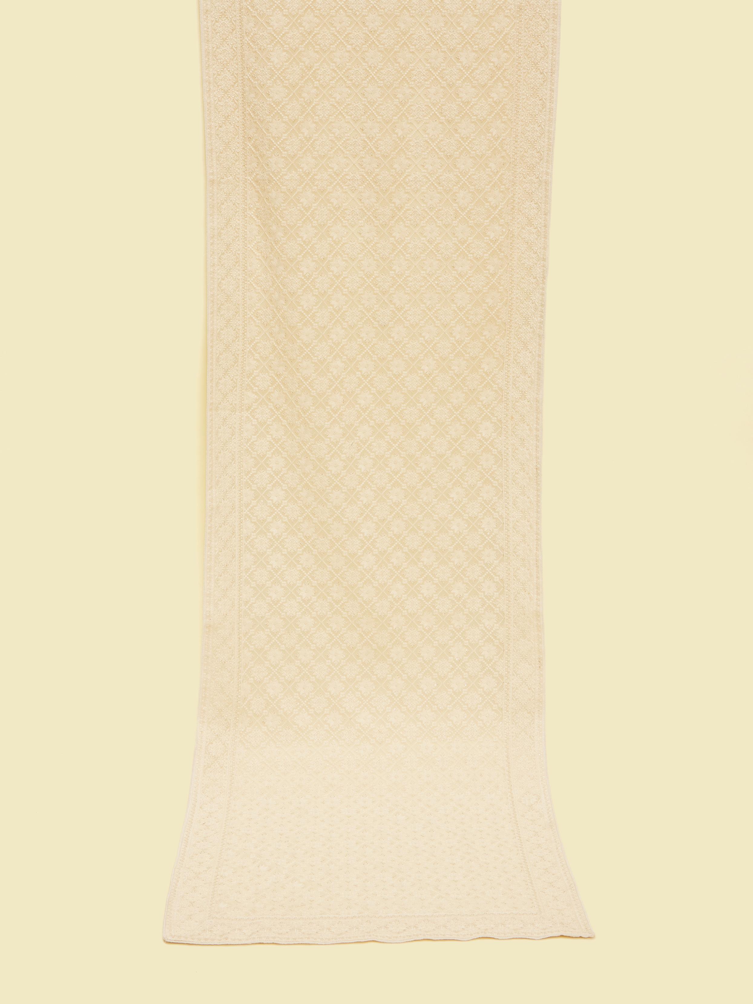 Twamev Men Cream Georgette Dupatta