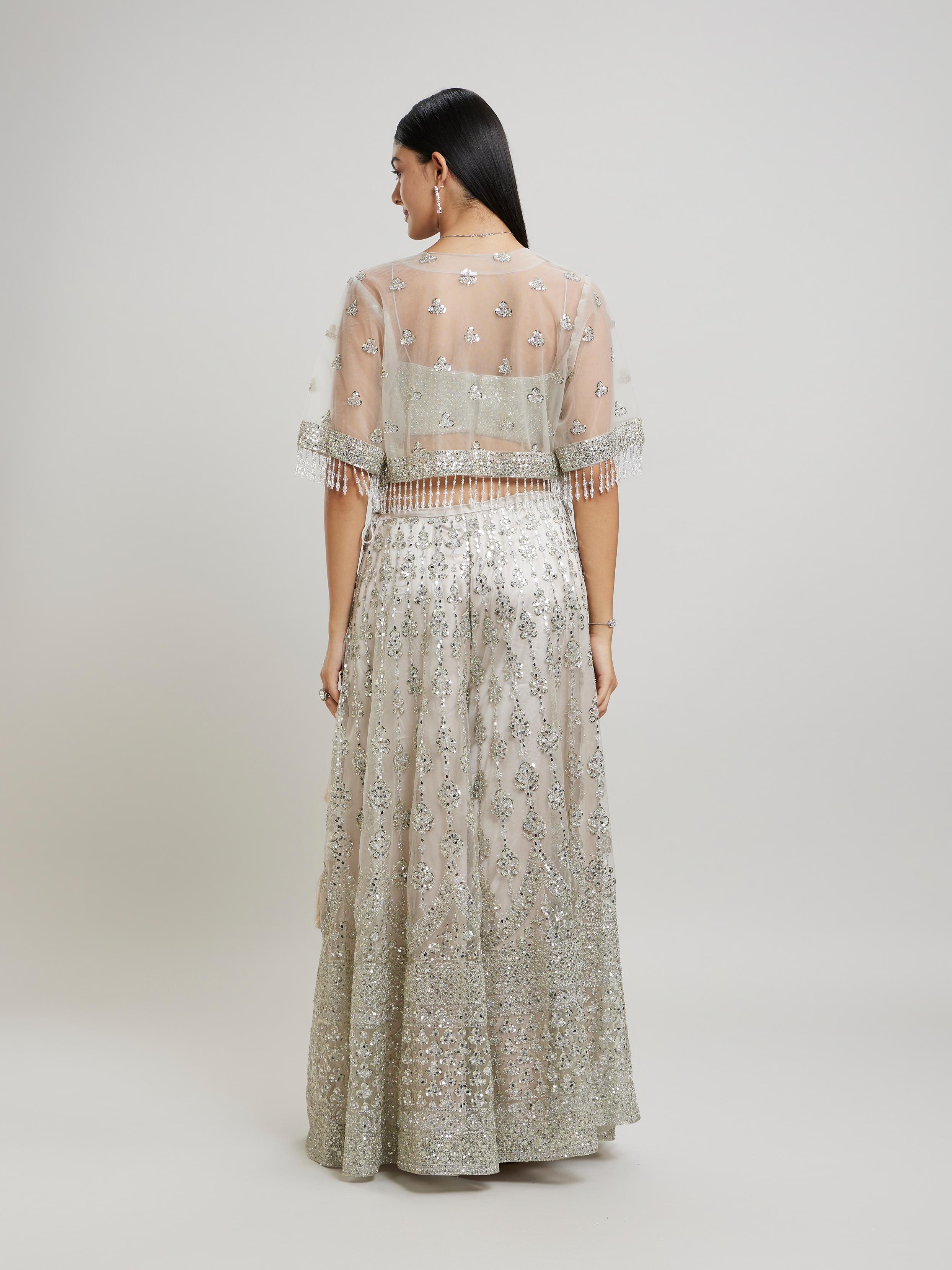 Twamev Women Fawn Flair Net-Embellished Indo Western
