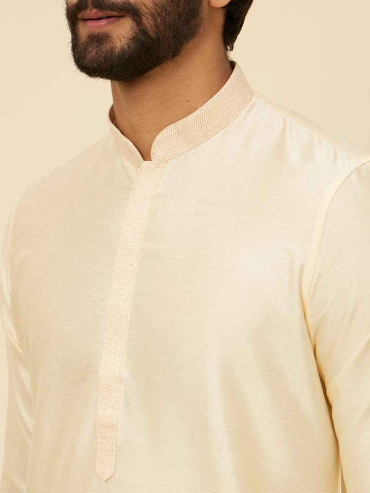 Twamev Men Sand Beige Classic Kurta