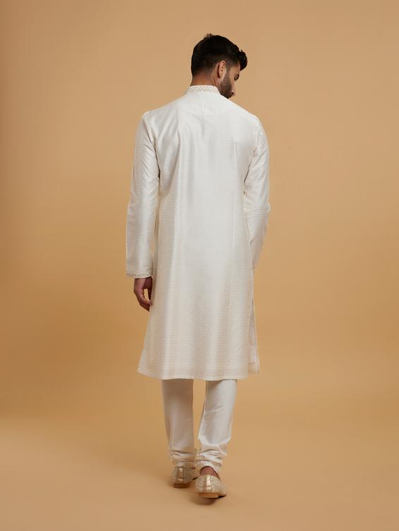 Twamev Men Twirling Cream Delight Kurta Pajama