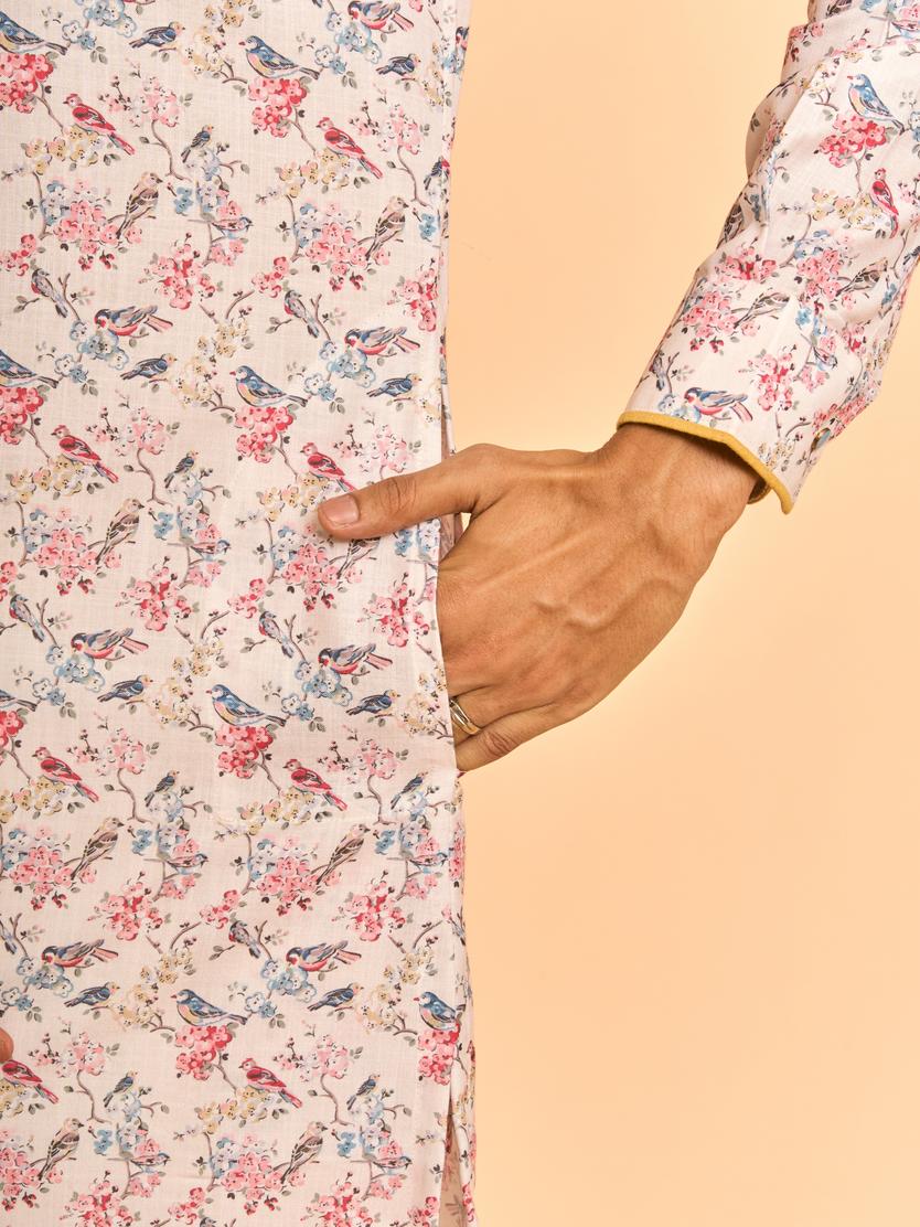 Diwas Men Elegant Warm White Kurta