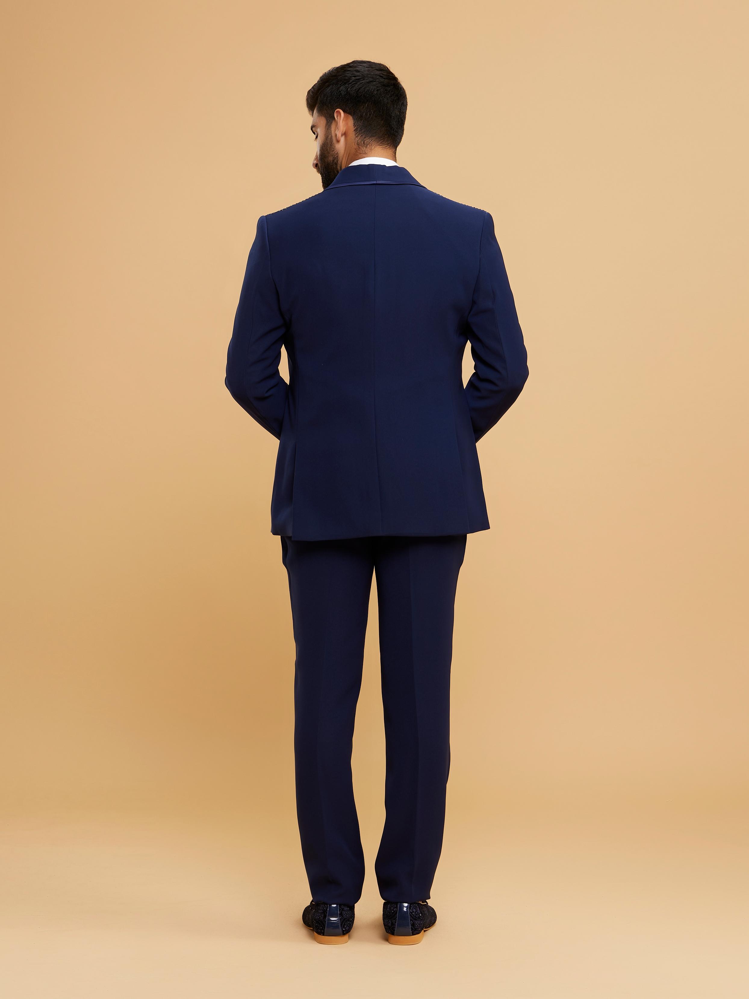 Twamev Men Royal Blue Charm Suit Set