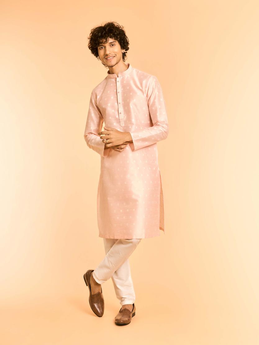 Diwas Men Celebratory Pink Kurta