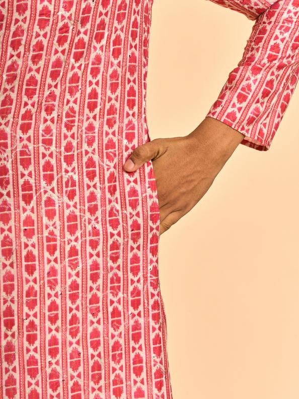 Diwas Men Rani Pink Elegance Kurta