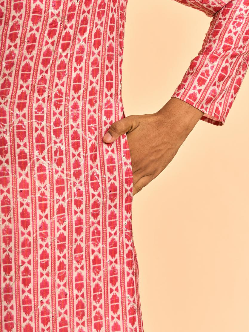 Diwas Men Rani Pink Elegance Kurta