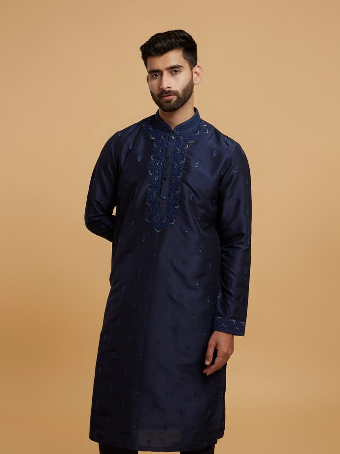 Twamev Men Twilight Blue Elegance Kurta Pajama