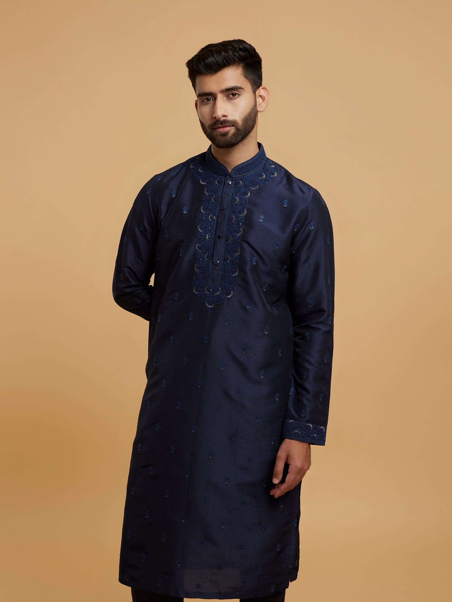 Twamev Men Twilight Blue Elegance Kurta Pajama