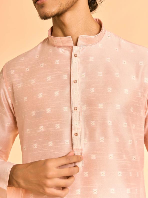 Diwas Men Celebratory Pink Kurta