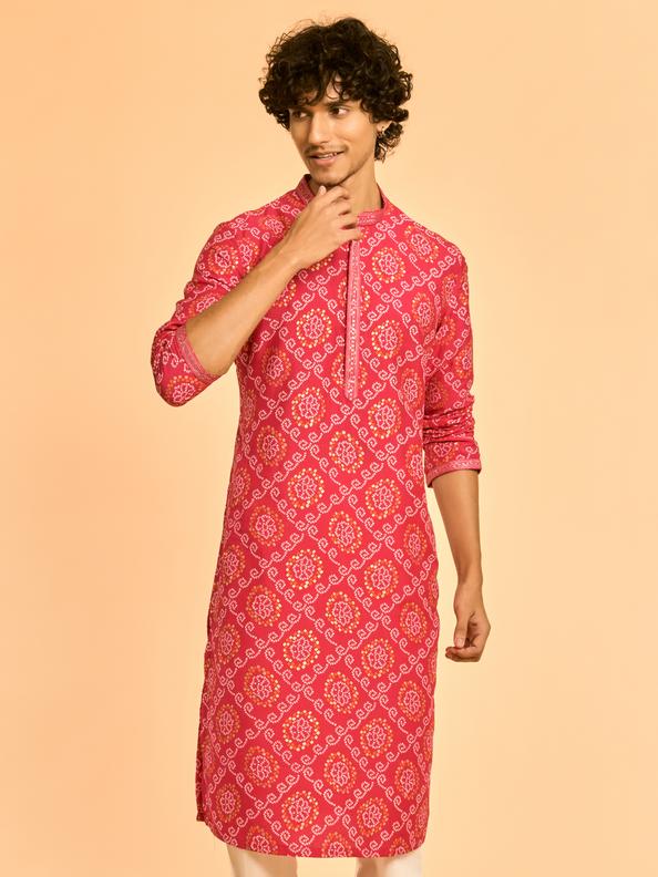 Diwas Men Regal Rani Pink Kurta