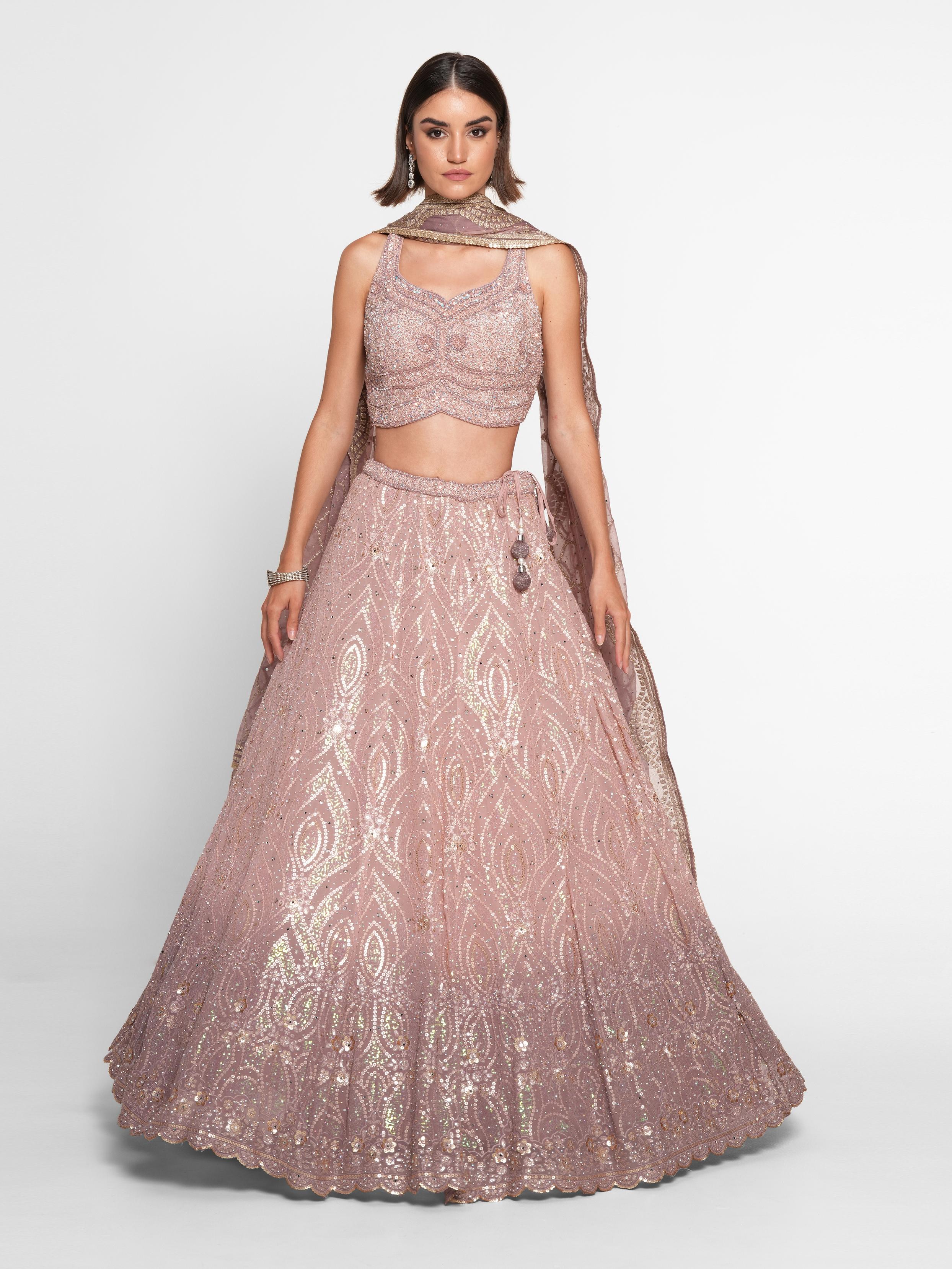 Twamev Women Majestic Purple Georgette Skirt Top