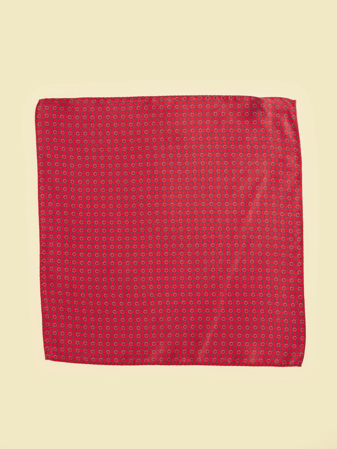 Twamev Men Red Satin Pocket Square