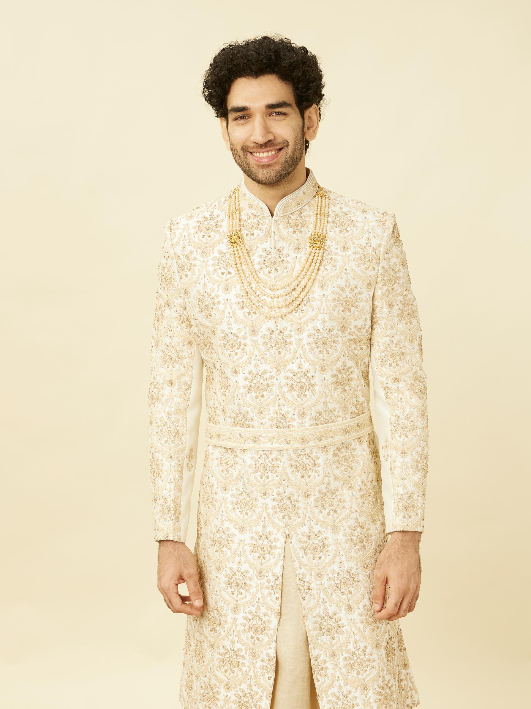 Twamev Men Royal Beige Sherwani Affair