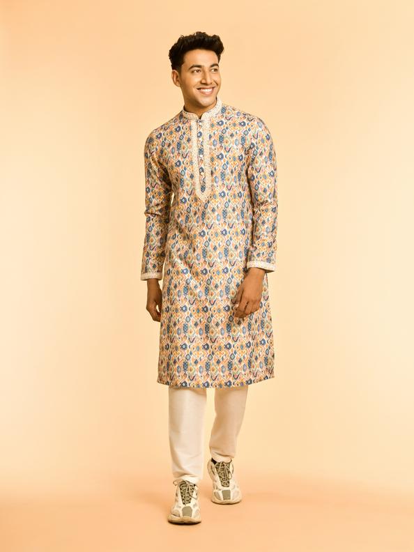Diwas Men Mustard Blaze Party Kurta