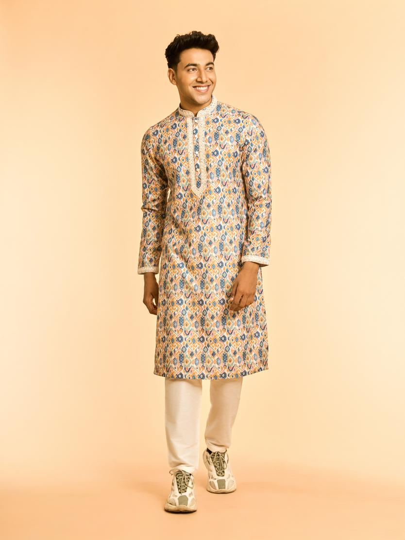 Diwas Men Mustard Blaze Party Kurta