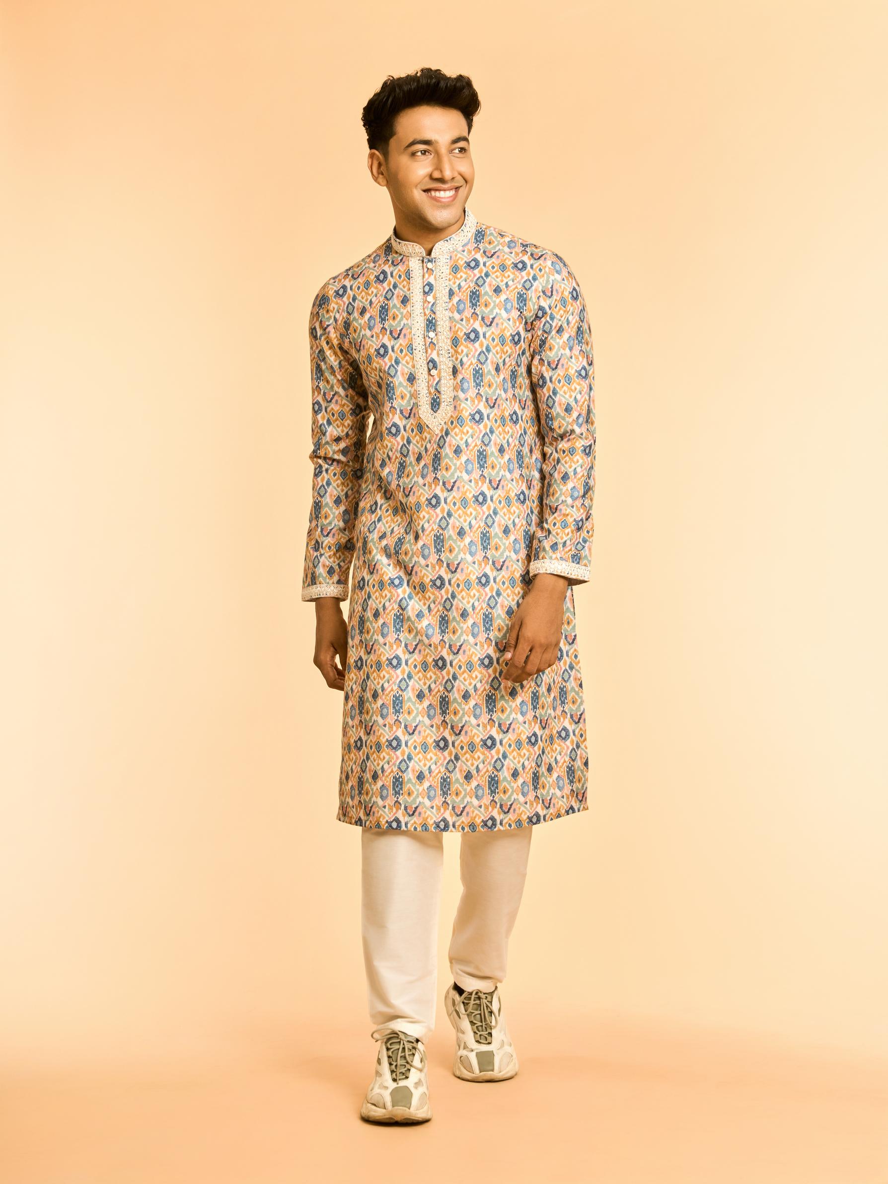 Diwas Men Mustard Blaze Party Kurta