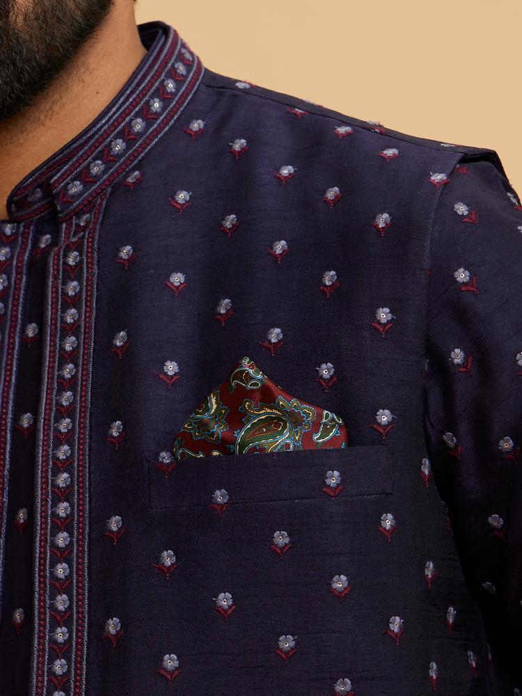 Twamev Men Elegant Brown Satin Pocket Square