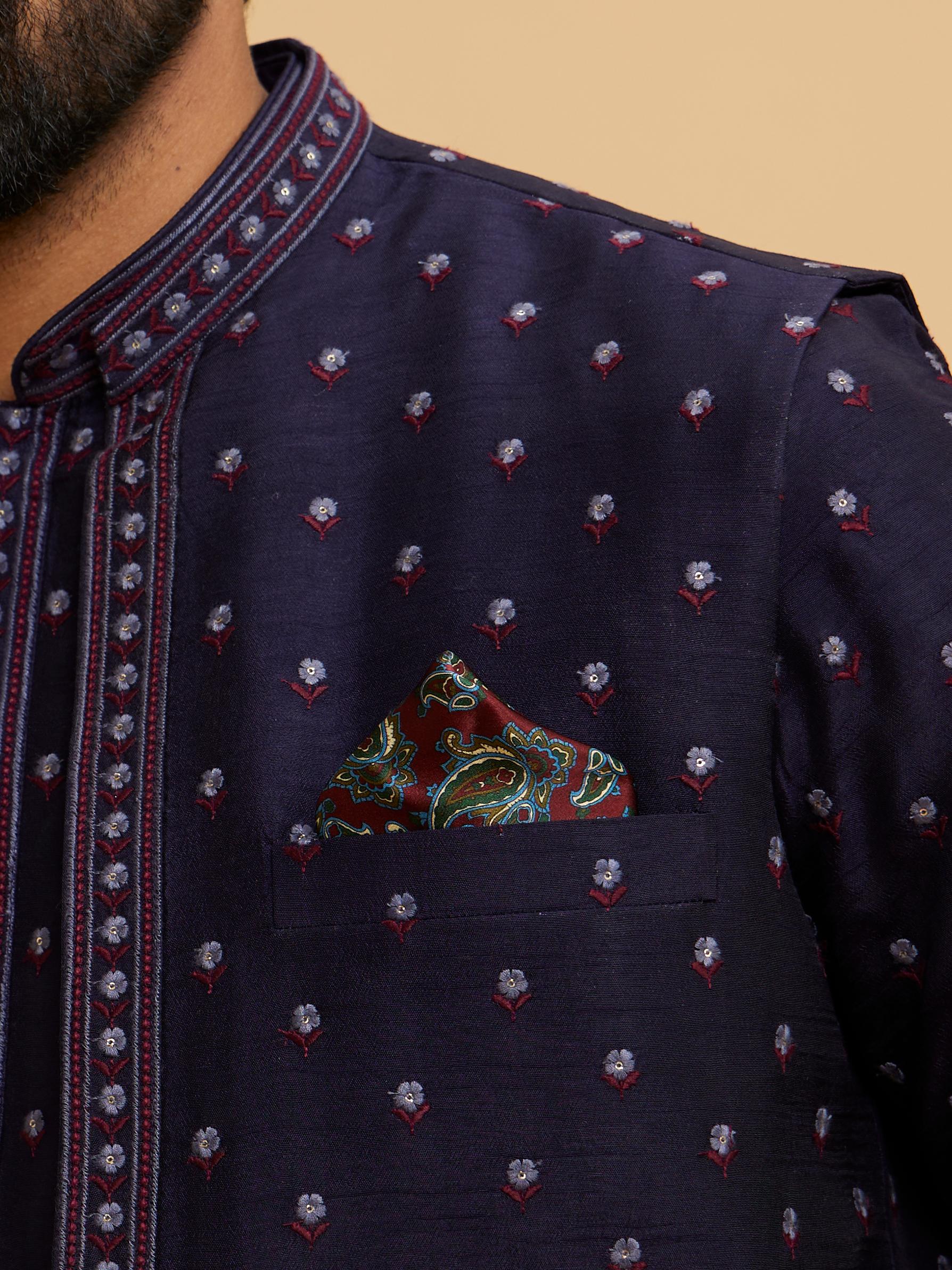 Twamev Men Elegant Brown Satin Pocket Square