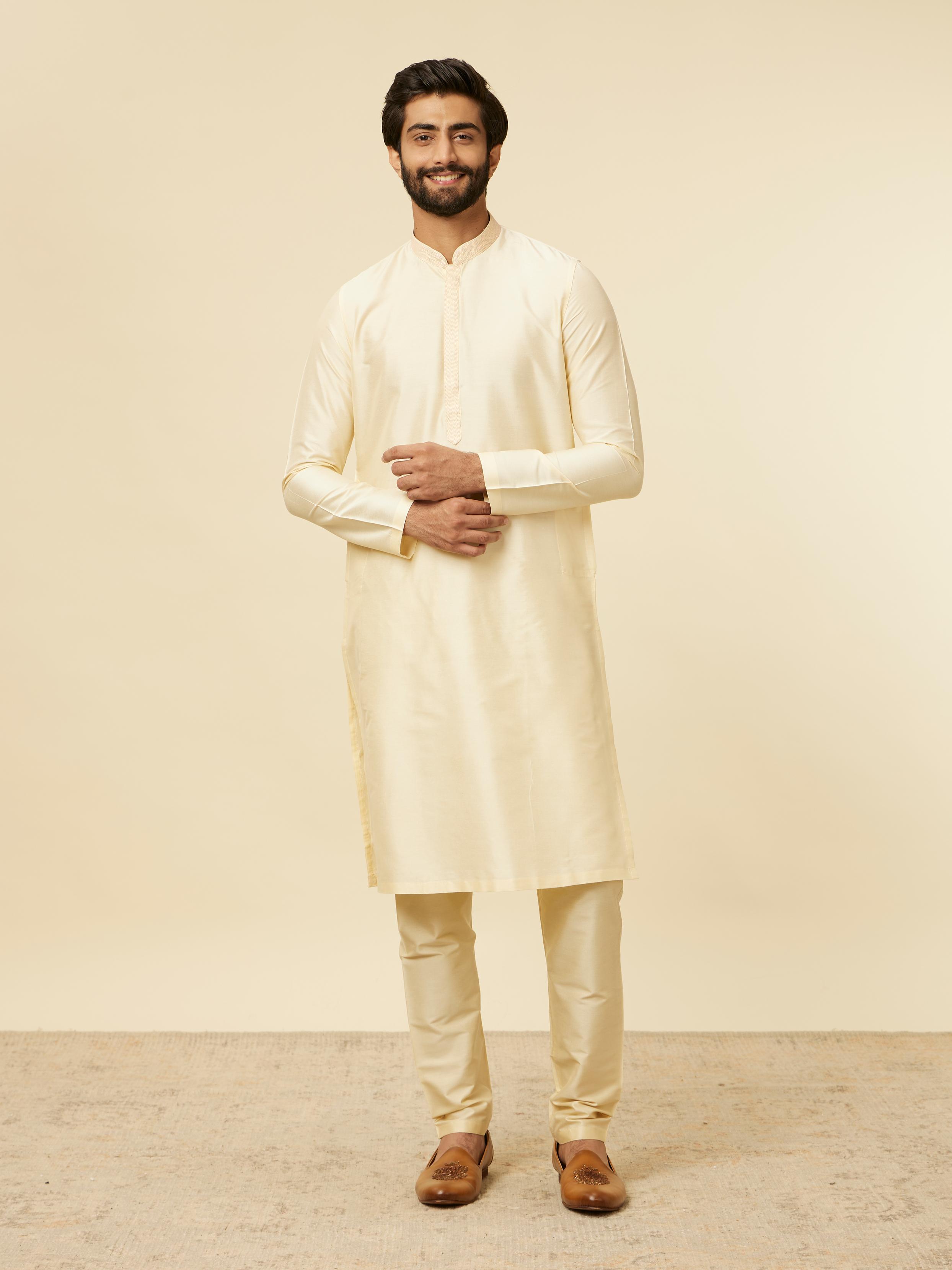 Twamev Men Sand Beige Classic Kurta