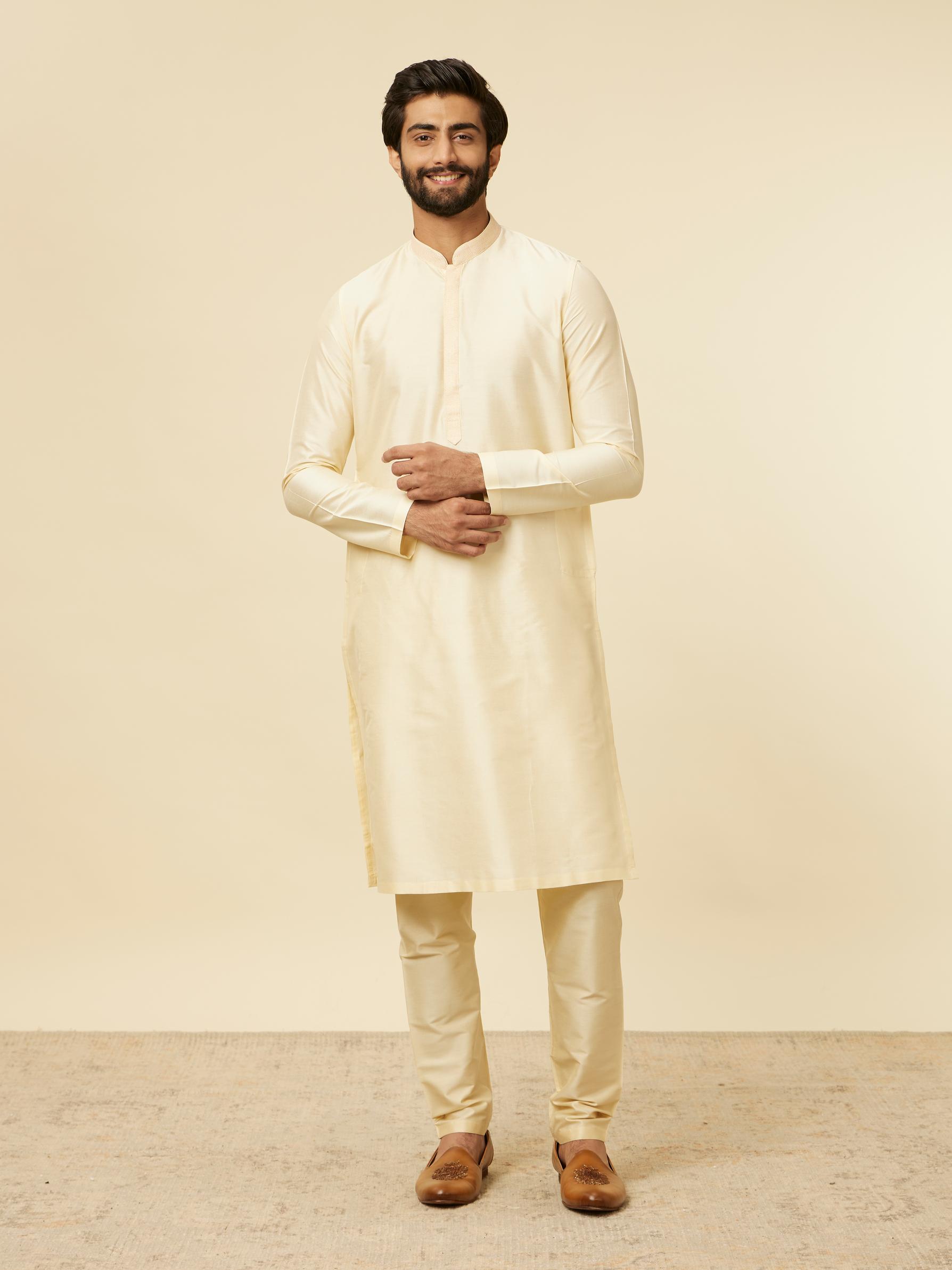 Twamev Men Sand Beige Classic Kurta