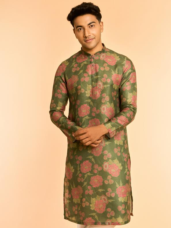 Diwas Men Dashing Dark Green Kurta