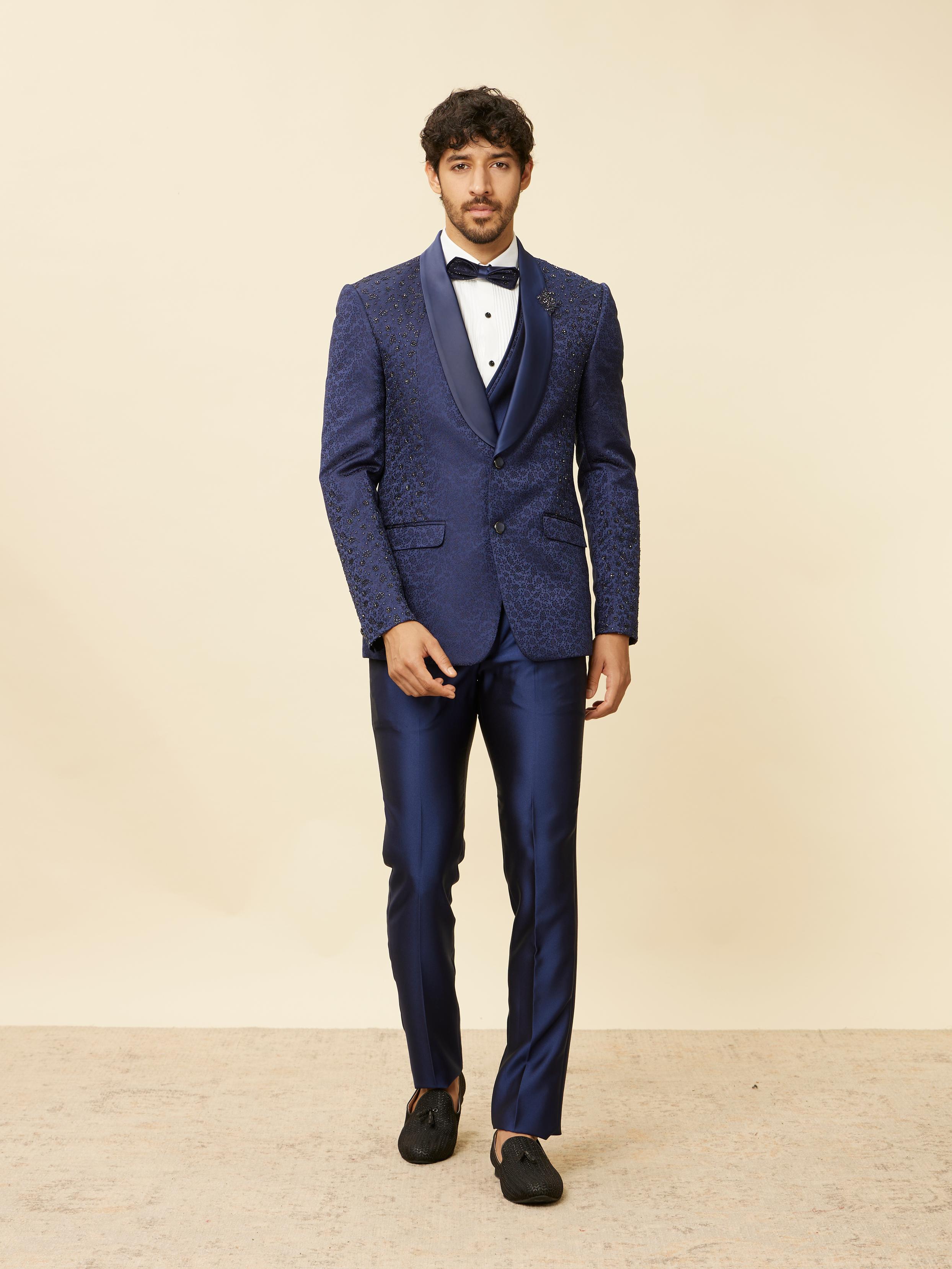 Twamev Men Royal Blue Suit Set