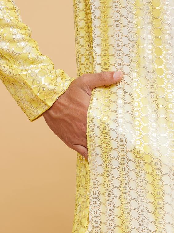 Twamev Men Sunshine Georgette Kurta Pajama